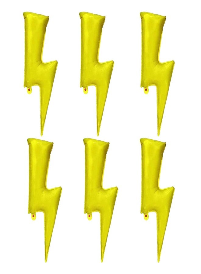DYT 6PCS 36 Inch Yellow Lightning Bolt Foil Balloons for Birthday, Wedding & General Celebration - Image 1